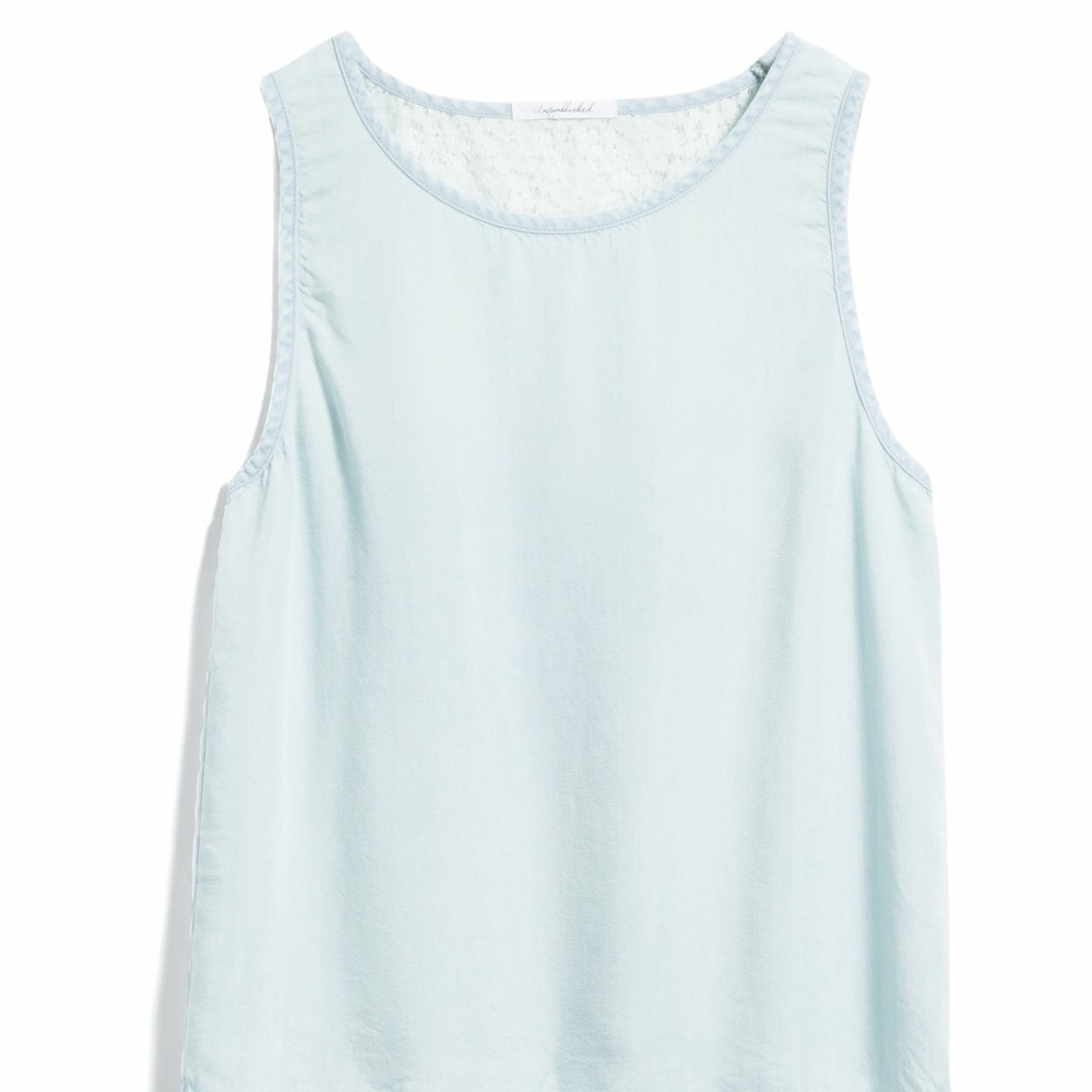 Unpublished chambray sleeveless lace back top